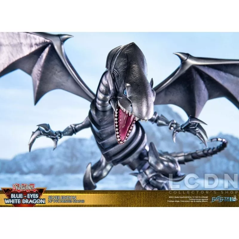 Yu-Gi-Oh! PVC Statue Blue-Eyes White Dragon Silver Edition 35 cm