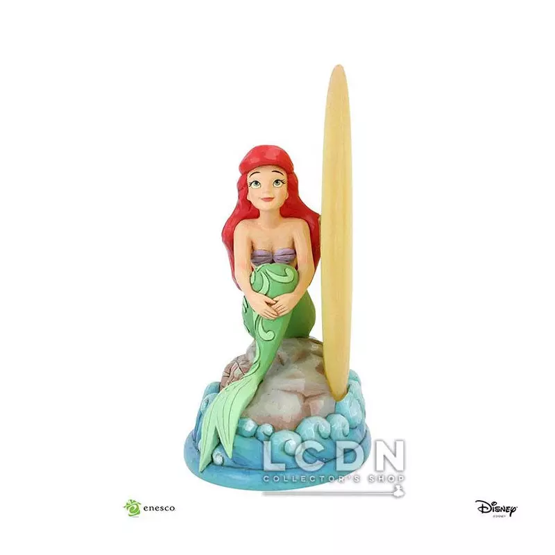 Disney La Petite Sirène (The Little Mermaid) Statue Ariel Sitting on Rock by Moon 19 cm