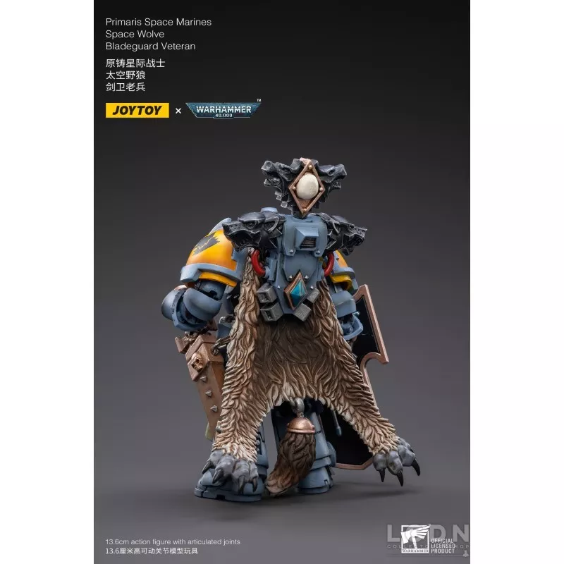 Warhammer 40k Action Figure 1/18 Primaris Space Marines Space Wolve Bladeguard Veteran Joytoy 14cm