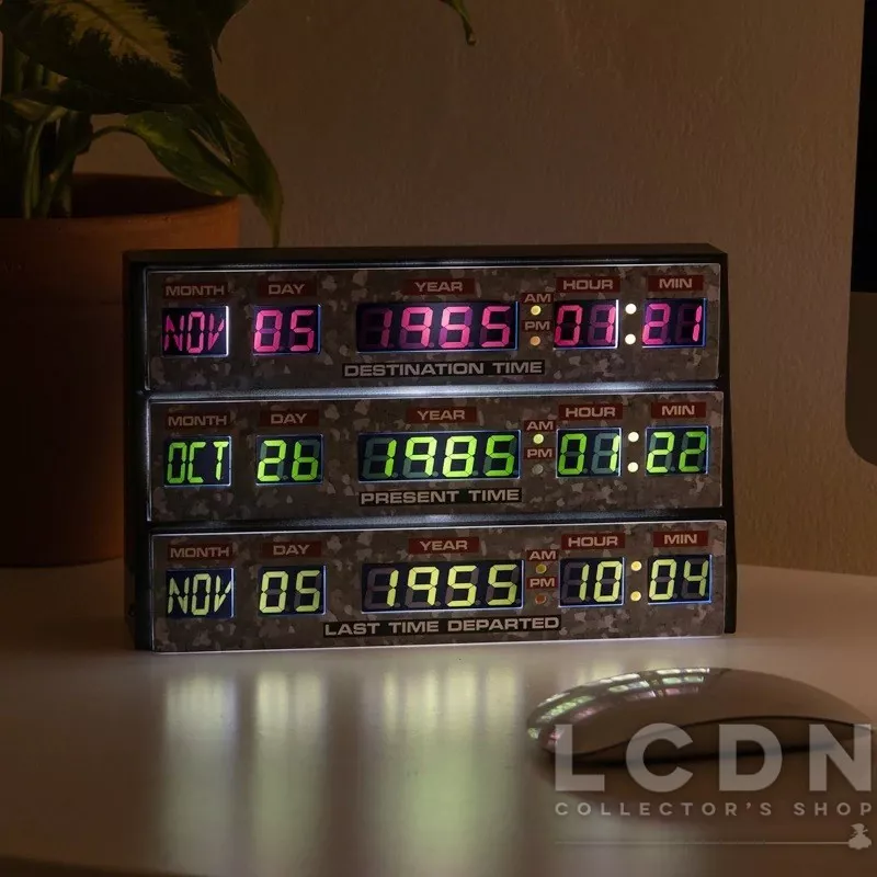 Retour vers le Futur Back To The Future Lampe 3D Lampe Console de la  machine à remonter le temps DeLorean 20cm