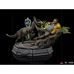 Jurassic Park Statue 1/10 Art Scale Dennis Nedry rencontre le Dilophosaurus 21cm