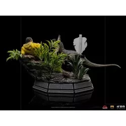 Jurassic Park Statue 1/10 Art Scale Dennis Nedry rencontre le Dilophosaurus 21cm