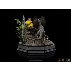 Jurassic Park Statue 1/10 Art Scale Dennis Nedry rencontre le Dilophosaurus 21cm