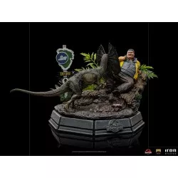 Jurassic Park Statue 1/10 Art Scale Dennis Nedry rencontre le Dilophosaurus 21cm