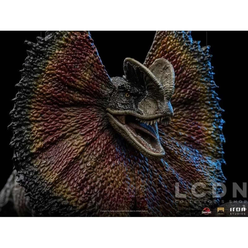 Jurassic Park Statue 1/10 Art Scale Dennis Nedry rencontre le Dilophosaurus 21cm