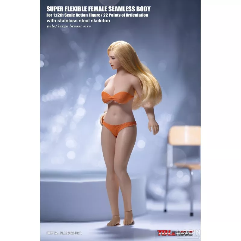 Female Body 1/12 Pale Large Breast Orange Bikini with Head TBLeague  PLLB2022-T05A