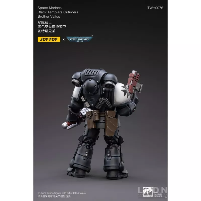 Warhammer 40k Action Figure 1/18 Space Marines Black Templars Outriders Brother Valtus Joytoy 14cm