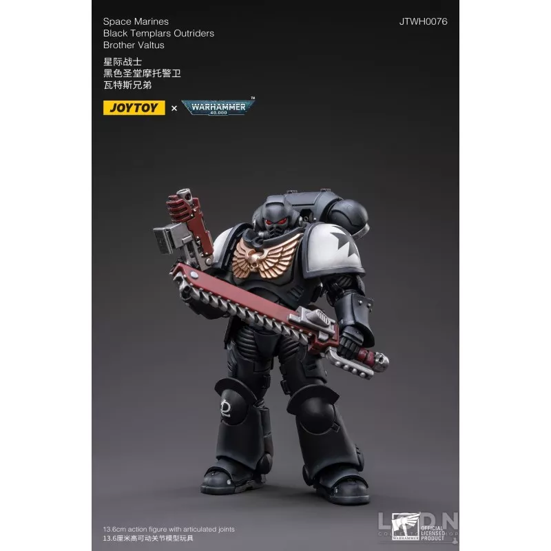 Warhammer 40k Action Figure 1/18 Space Marines Black Templars Outriders Brother Valtus Joytoy 14cm