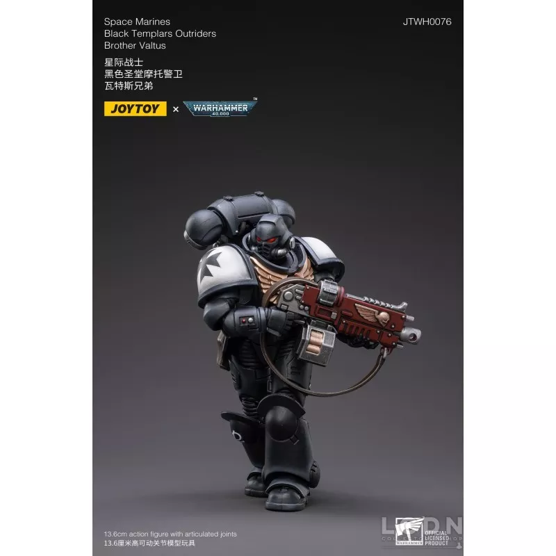 Warhammer 40k Action Figure 1/18 Space Marines Black Templars Outriders Brother Valtus Joytoy 14cm