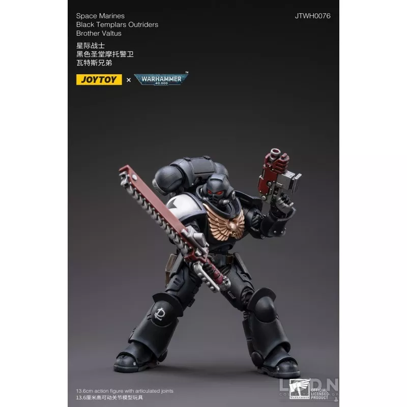 Warhammer 40k Action Figure 1/18 Space Marines Black Templars Outriders Brother Valtus Joytoy 14cm