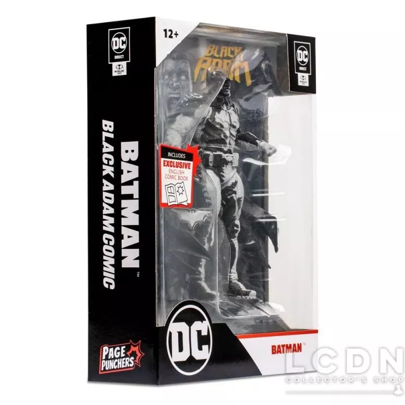 DC Direct Action Figurine &amp; Comic Book Black Adam Batman Line Art Variant (Gold Label) (SDCC) 18cm