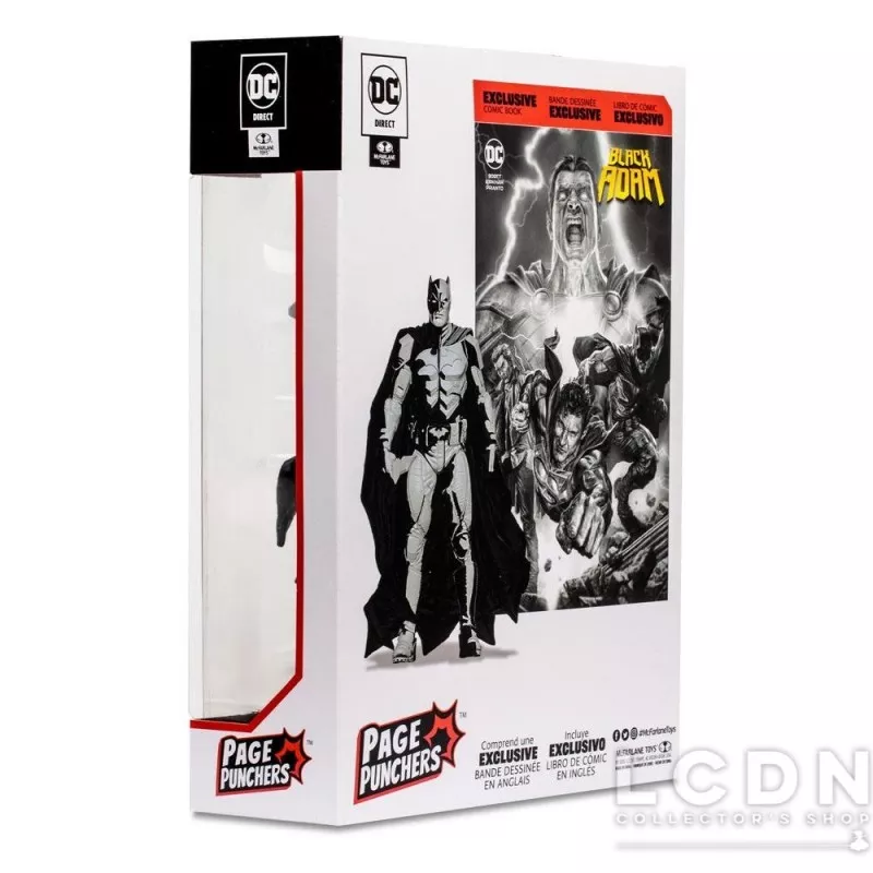 DC Direct Action Figurine &amp; Comic Book Black Adam Batman Line Art Variant (Gold Label) (SDCC) 18cm