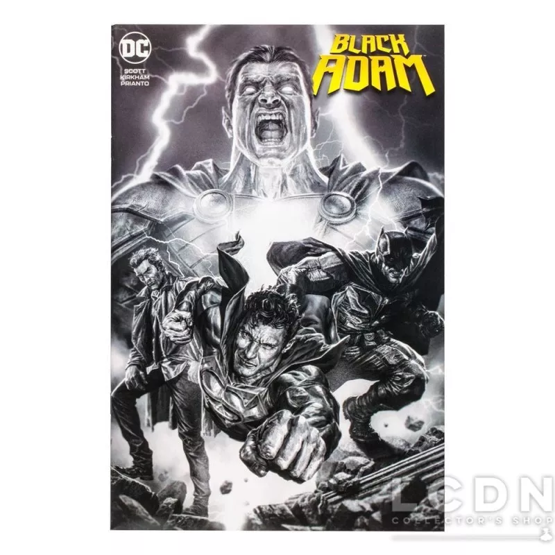DC Direct Action Figurine &amp; Comic Book Black Adam Batman Line Art Variant (Gold Label) (SDCC) 18cm