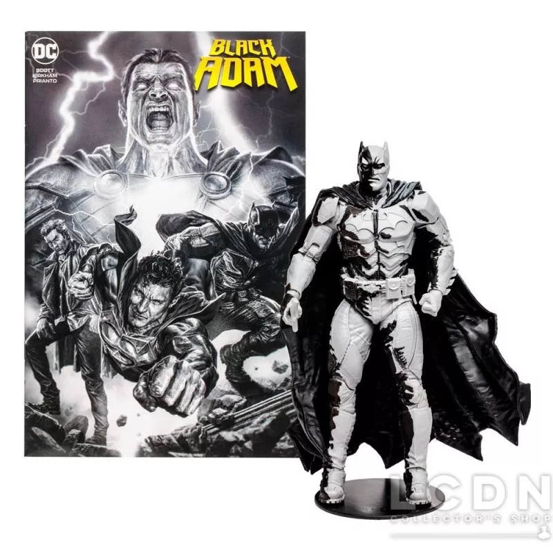 DC Direct Action Figurine &amp; Comic Book Black Adam Batman Line Art Variant (Gold Label) (SDCC) 18cm