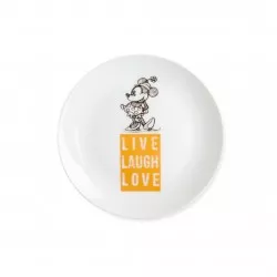 Disney Plate Mickey Live Laugh Love Blue 19cm