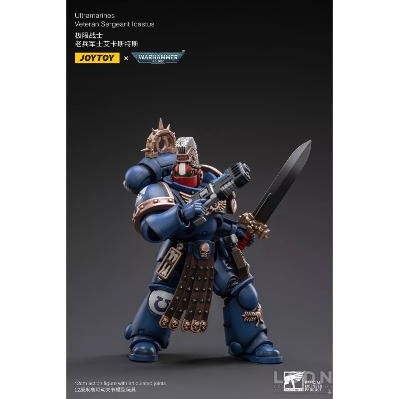 Warhammer 40k Action Figurine 1/18 Ultramarines Veteran Sergeant Icastus Joytoy 12cm