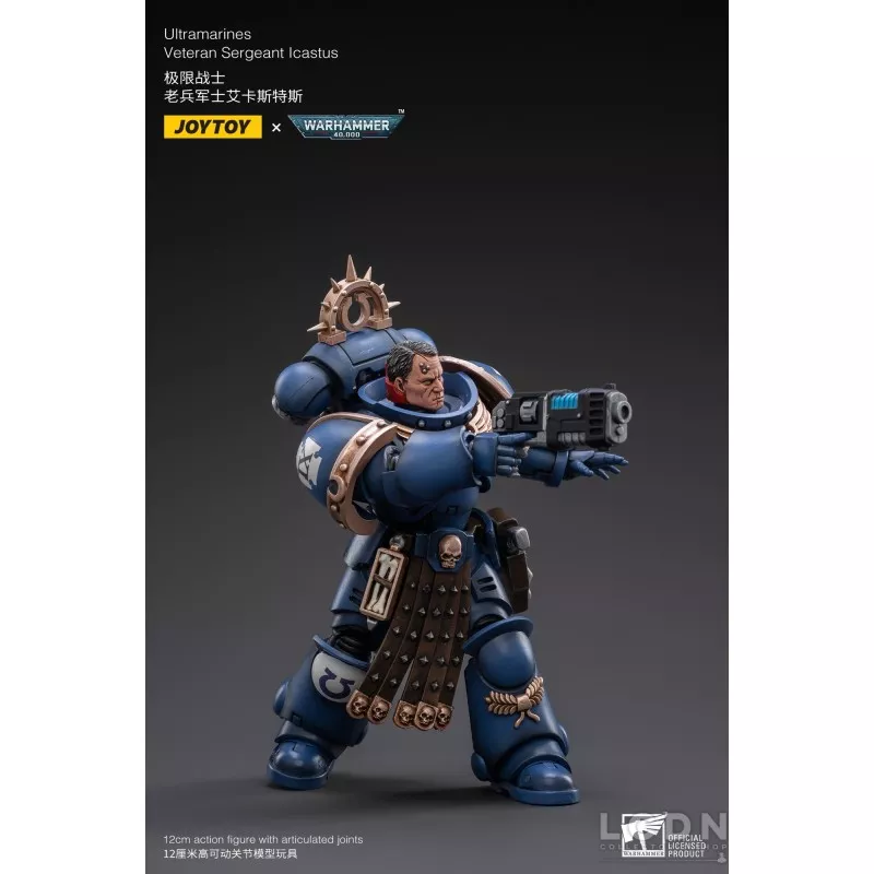 Warhammer 40k Action Figurine 1/18 Ultramarines Veteran Sergeant Icastus Joytoy 12cm
