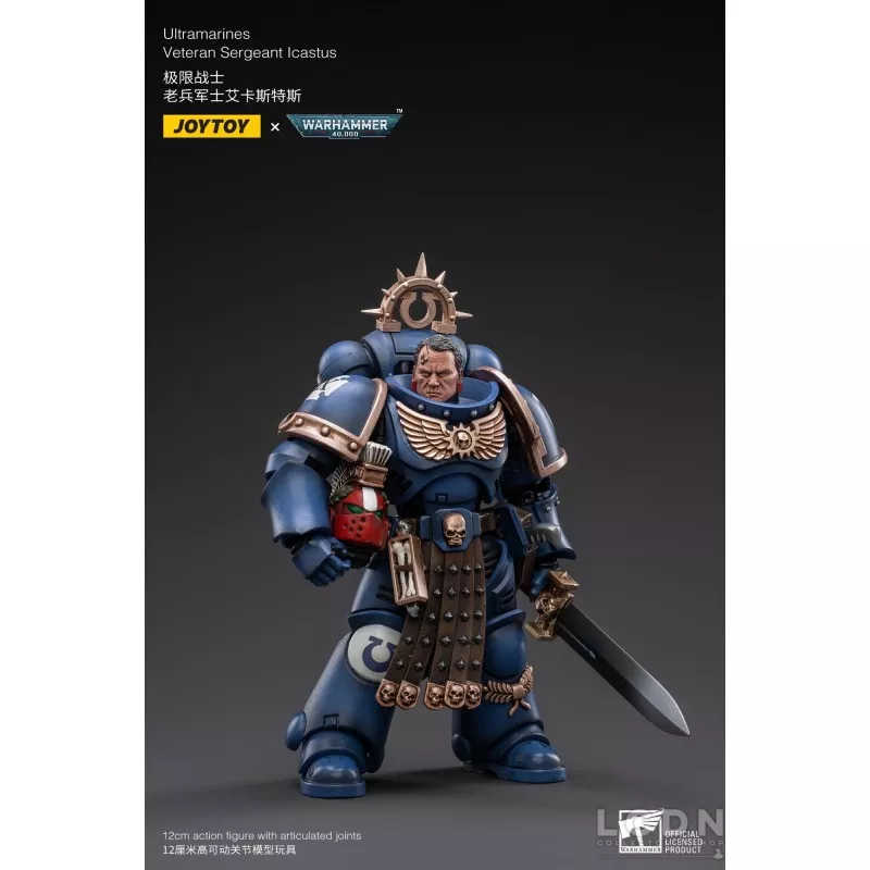 Warhammer 40k Action Figurine 1/18 Ultramarines Veteran Sergeant Icastus Joytoy 12cm
