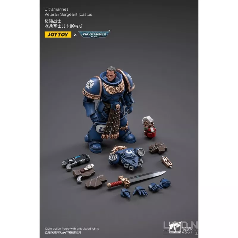 Warhammer 40k Action Figurine 1/18 Ultramarines Veteran Sergeant Icastus Joytoy 12cm