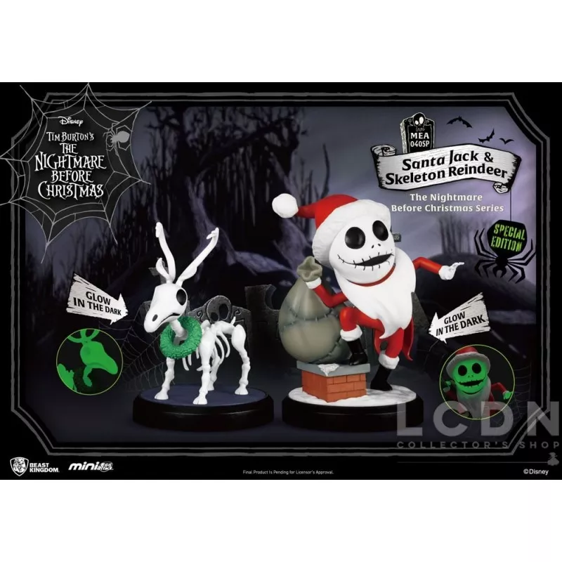The Nightmare Before Christmas Pack of 2 Figures Mini Egg Attack Santa Jack &amp; Skeleton Reindeer 8cm
