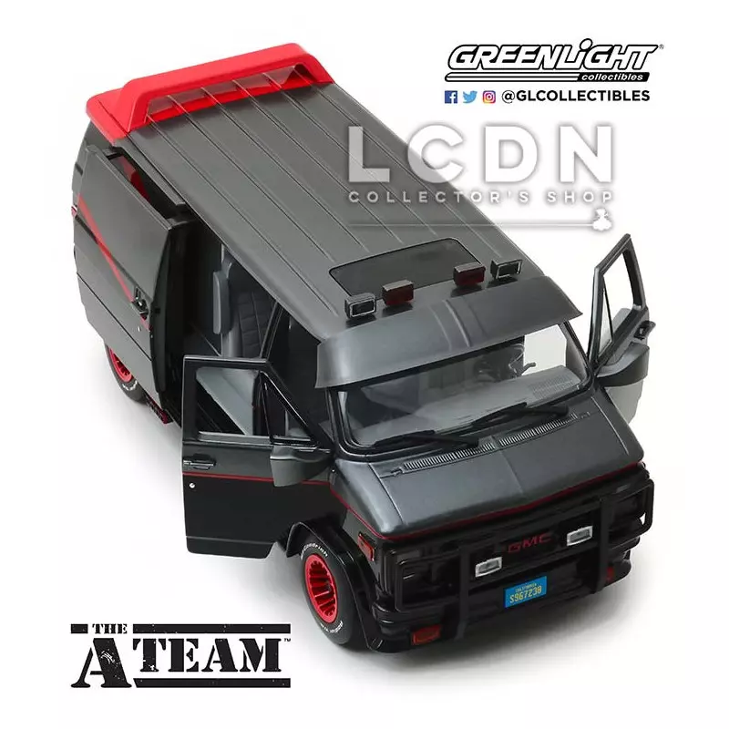 L'Agence Tous Risques ( A-Team ) 1983 GMC Vandura Weathered Version Sale  avec impacts de balles 84112 1/24