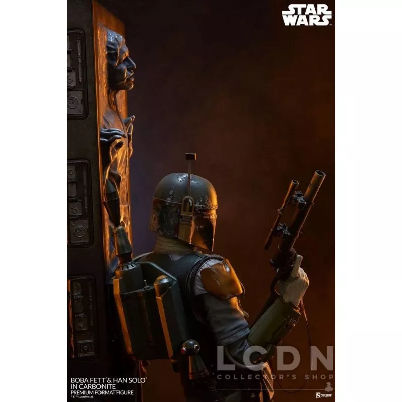 Star Wars Statue 1/4 Premium Format Boba Fett et Han Solo dans la Carbonite 70cm (Neuf)