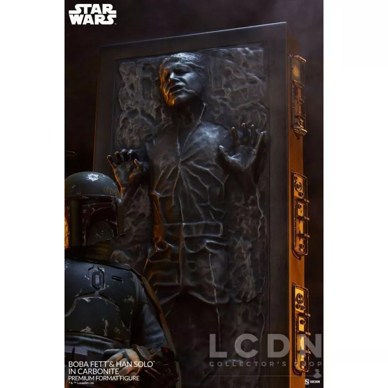 Star Wars Statue 1/4 Premium Format Boba Fett et Han Solo dans la Carbonite 70cm (Neuf)