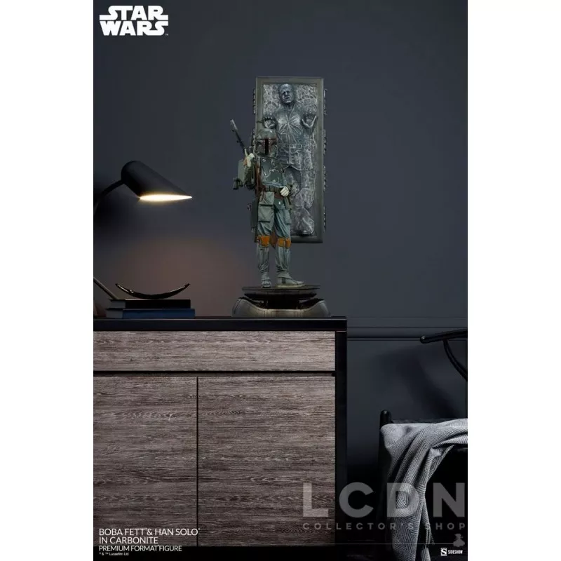 Star Wars Statue 1/4 Premium Format Boba Fett et Han Solo dans la Carbonite 70cm (Neuf)