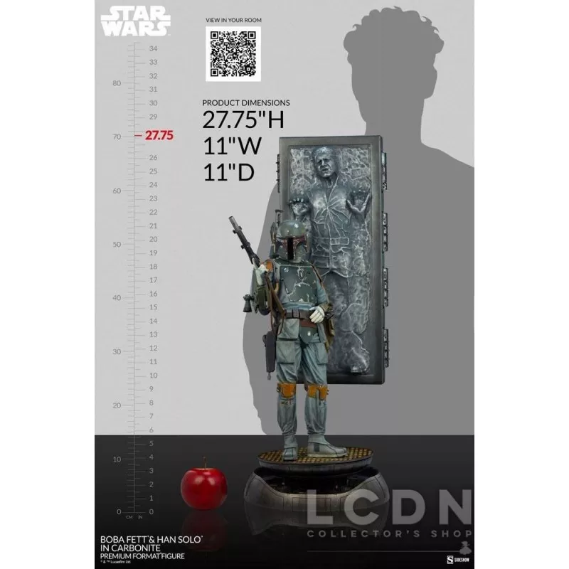 Star Wars Statue 1/4 Premium Format Boba Fett et Han Solo dans la Carbonite 70cm (Neuf)