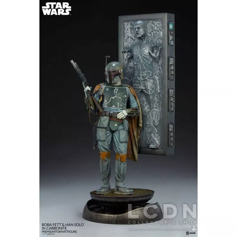 Star Wars Statue 1/4 Premium Format Boba Fett et Han Solo dans la Carbonite 70cm (Neuf)