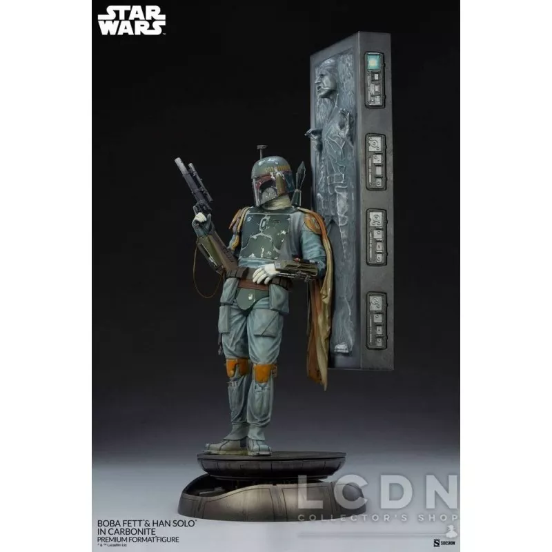 Star Wars Statue 1/4 Premium Format Boba Fett et Han Solo dans la Carbonite 70cm (Neuf)