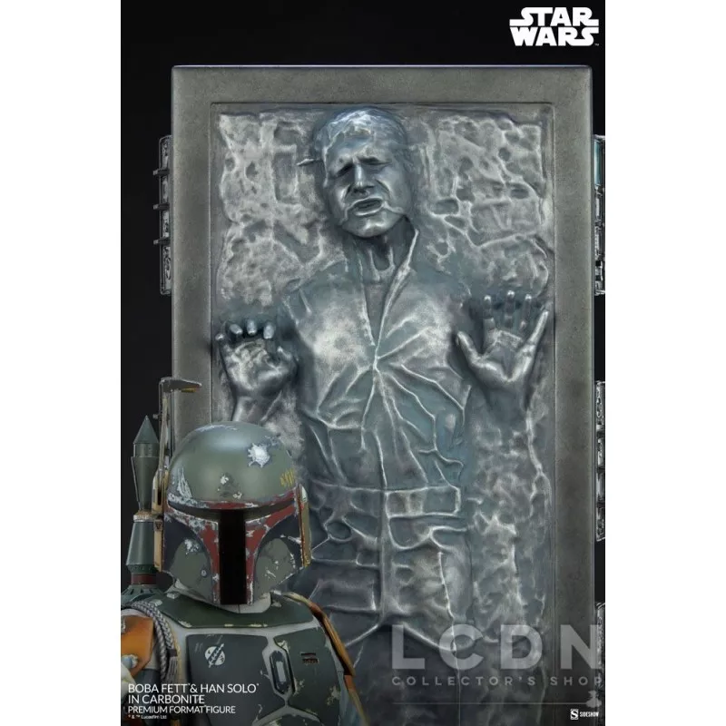 Star Wars Statue 1/4 Premium Format Boba Fett et Han Solo dans la Carbonite 70cm (Neuf)