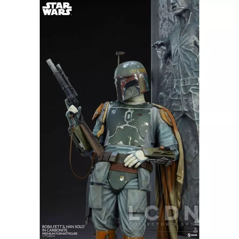 Star Wars Statue 1/4 Premium Format Boba Fett et Han Solo dans la Carbonite 70cm (Neuf)