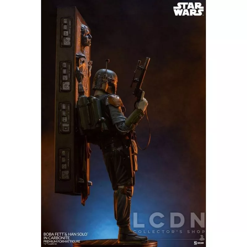 Star Wars Statue 1/4 Premium Format Boba Fett et Han Solo dans la Carbonite 70cm (Neuf)