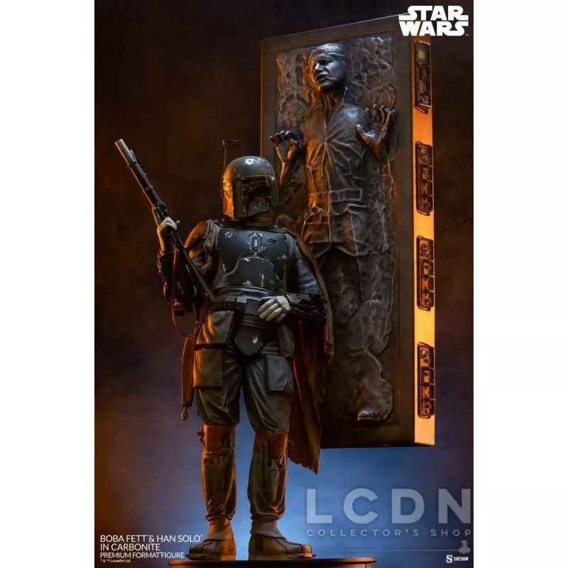 Star Wars Statue 1/4 Premium Format Boba Fett et Han Solo dans la Carbonite 70cm (Neuf)
