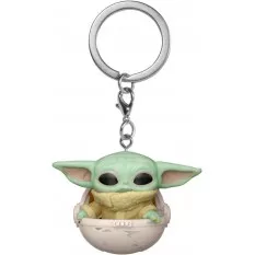 Star Wars The Mandalorian Pocket POP! Television L'Enfant ( The Child ) Grogu avec landau Vinyl Figurine Porte-clés 4 cm