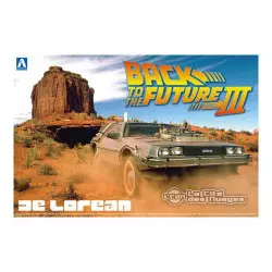 Back to the Future Part III Delorean with Rail mode version 1:24 Scale Model Kit Aoshima