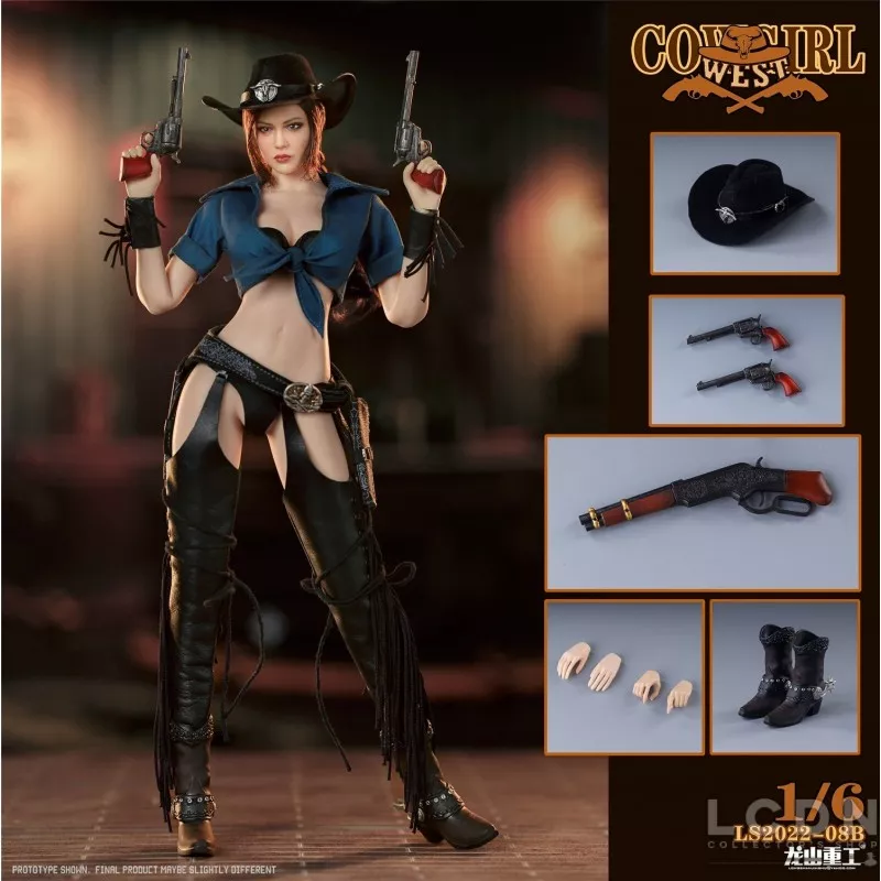 Western Cowboy Bounty Hunter Cowgirl Collectible Action Figure 1/6 LONGSHANJINSHU LS2022-08B