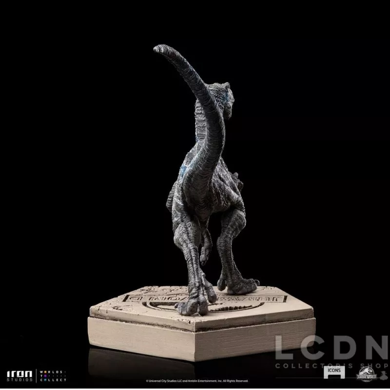 Jurassic World Icons Statue Velociraptor Blue 9cm