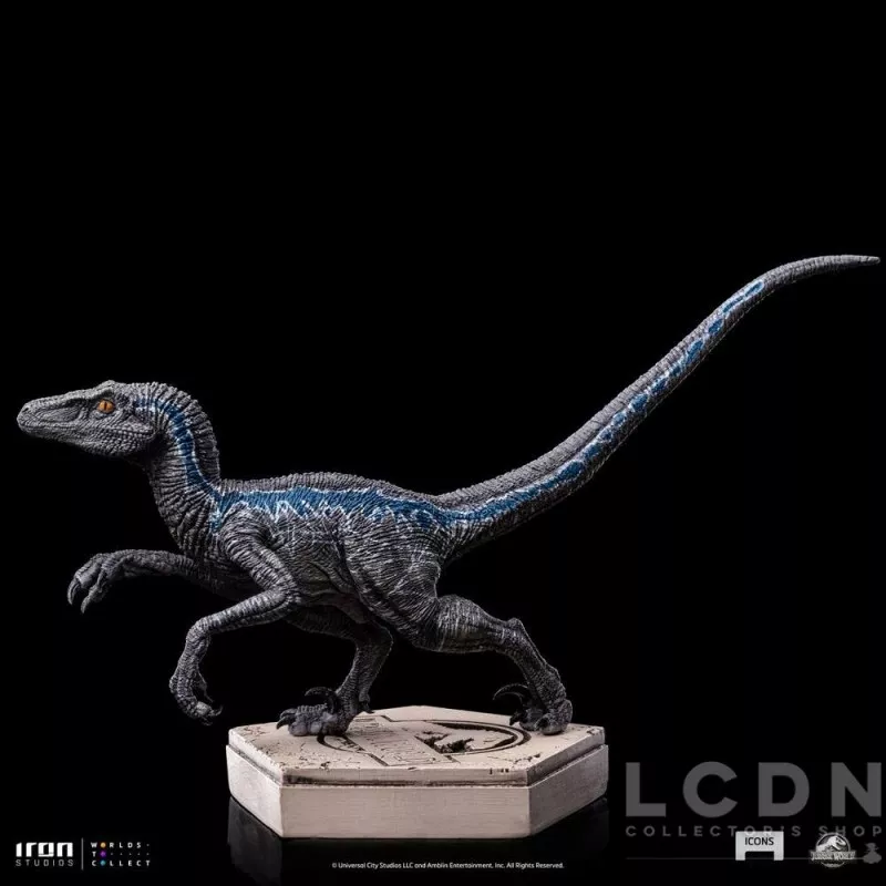 Jurassic World Icons Statue Velociraptor Blue 9cm