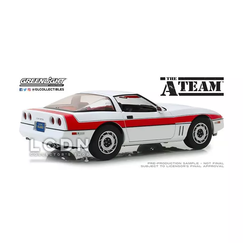 L&#039;Agence Tous Risques A-Team Futé 1984 Chevrolet Corvette C4 13532 1/18