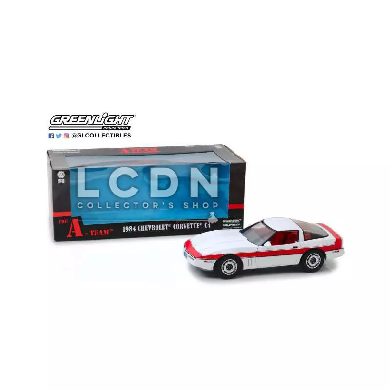 L&#039;Agence Tous Risques A-Team Futé 1984 Chevrolet Corvette C4 13532 1/18