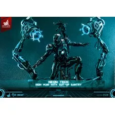 Hot Toys MMS672D50 Iron Man 2 Collectible Action Figure 1/6 Neon Tech Iron Man with Suit-Up Gantry 32cm *Hot Toys Exclusive*
