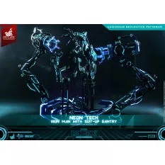 Hot Toys MMS672D50 Iron Man 2 Collectible Action Figure 1/6 Neon Tech Iron Man with Suit-Up Gantry 32cm *Hot Toys Exclusive*