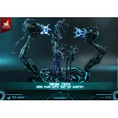 Hot Toys MMS672D50 Iron Man 2 Collectible Action Figure 1/6 Neon Tech Iron Man with Suit-Up Gantry 32cm *Hot Toys Exclusive*