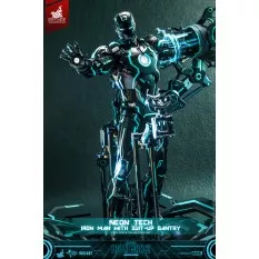 Hot Toys MMS672D50 Iron Man 2 Collectible Action Figure 1/6 Neon Tech Iron Man with Suit-Up Gantry 32cm *Hot Toys Exclusive*