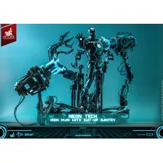 Hot Toys MMS672D50 Iron Man 2 Collectible Action Figure 1/6 Neon Tech Iron Man with Suit-Up Gantry 32cm *Hot Toys Exclusive*