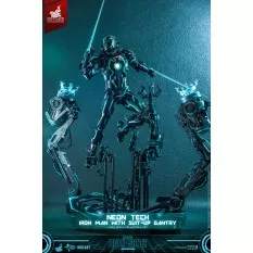Hot Toys MMS672D50 Iron Man 2 Collectible Action Figure 1/6 Neon Tech Iron Man with Suit-Up Gantry 32cm *Hot Toys Exclusive*