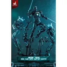 Hot Toys MMS672D50 Iron Man 2 Collectible Action Figure 1/6 Neon Tech Iron Man with Suit-Up Gantry 32cm *Hot Toys Exclusive*