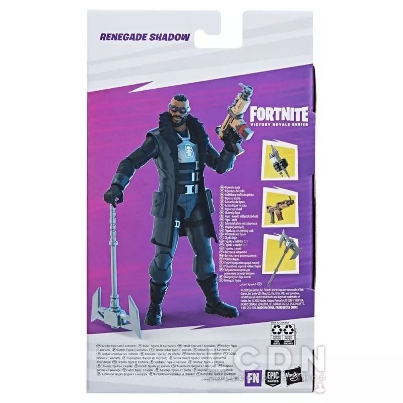 Action Figure Fortnite Renegade Shadow Da 10 Cm, Modalità Solista, Oltre 25 Punti Di Articolazione, Con Strumento Di Raccolta Ombra D'Acciaio - 2